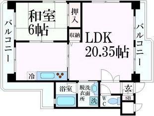 六甲道駅 徒歩4分 7階の物件間取画像